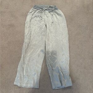 PJ Harlow Satin Pajama Pants in Light Blue